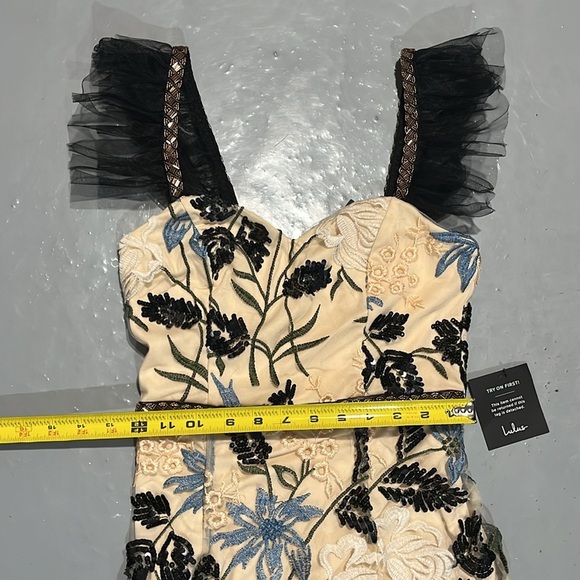 Lulus Show Stopper Cream Embroidered Sequin Bodycon Mini Dress - Picture 5 of 8